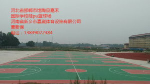 河北省邯鄲市館陶縣嘉禾 國(guó)際學(xué)校硅pu籃球場(chǎng)